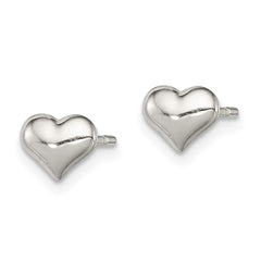 QE11764 Sterling Silver Polished Heart Post Earrings