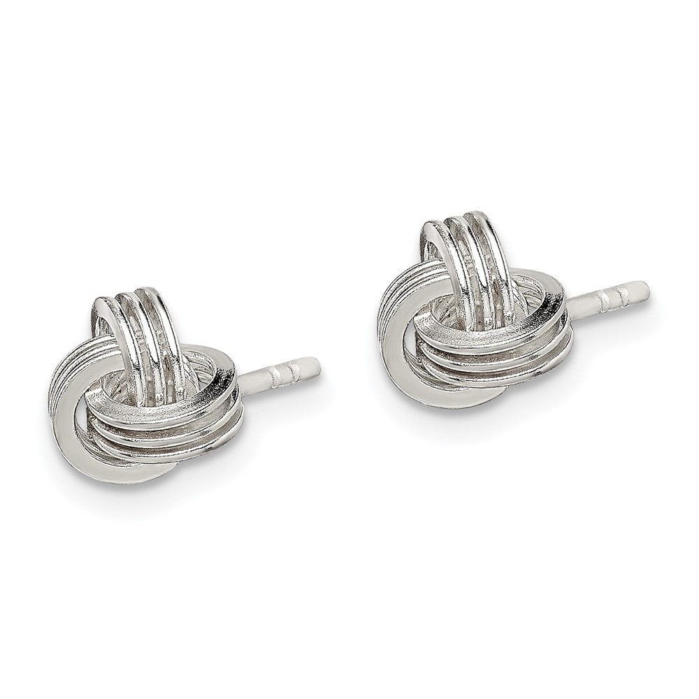 QE11774 Sterling Silver Polished Fancy Love Knot Post Earrings