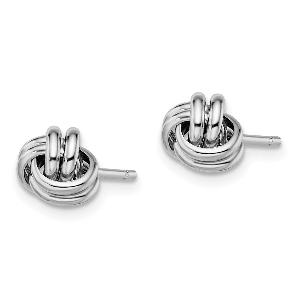 QE11782 Sterling Silver Rhodium-plated Double Knot Post Earrings