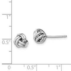 QE11782 Sterling Silver Rhodium-plated Double Knot Post Earrings