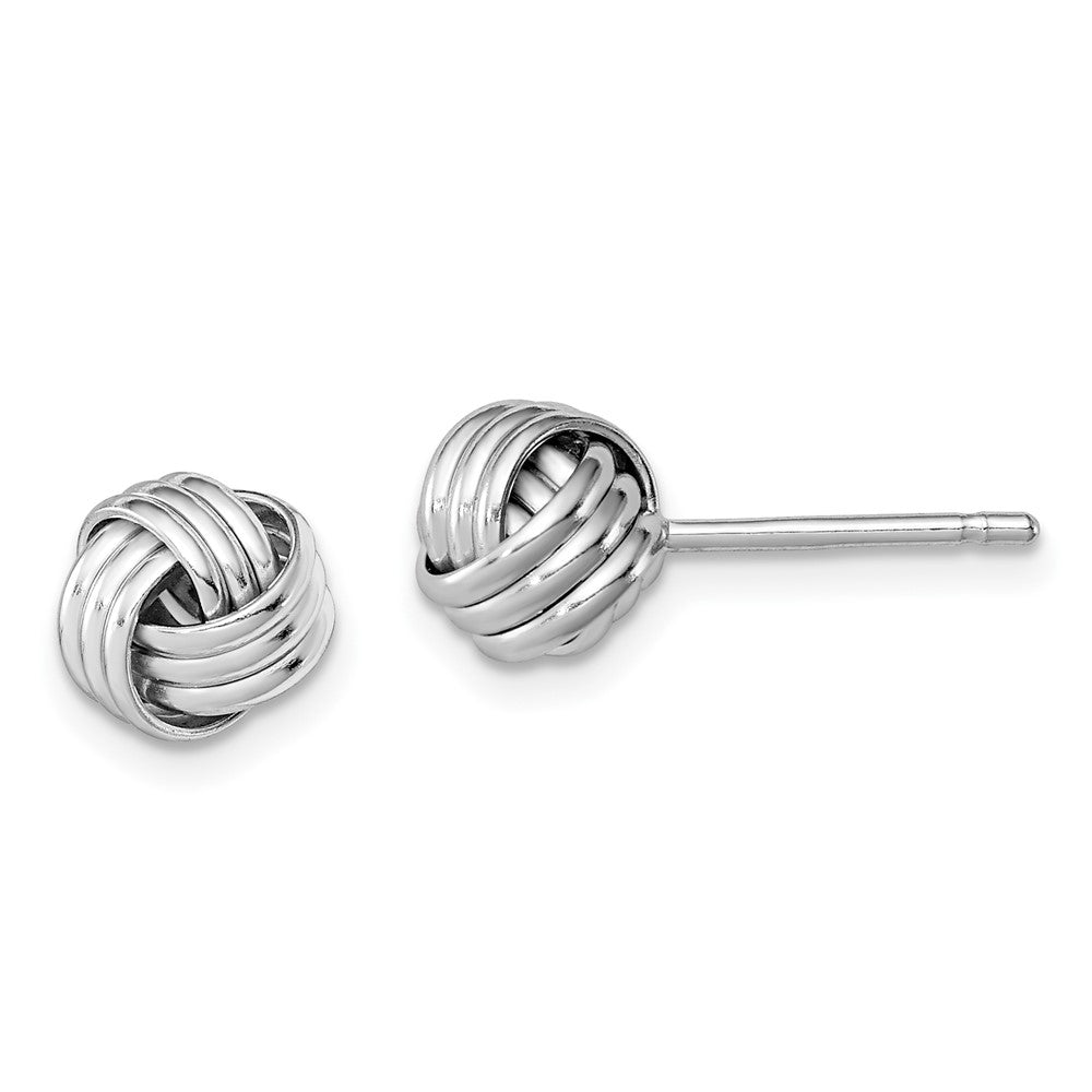 QE11791 Sterling Silver Rhodium-plated Triple Knot Post Earrings