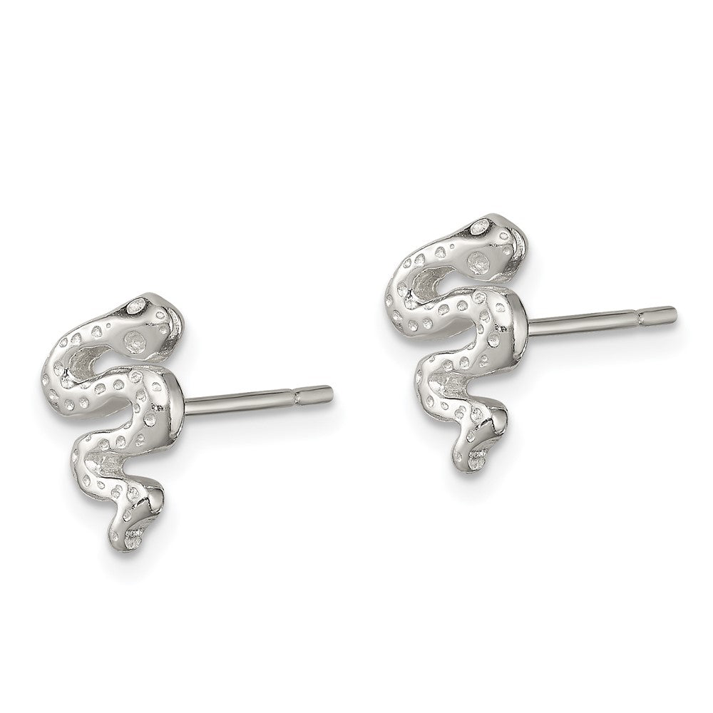 QE11846 Sterling Silver Polished Snake Post Earrings