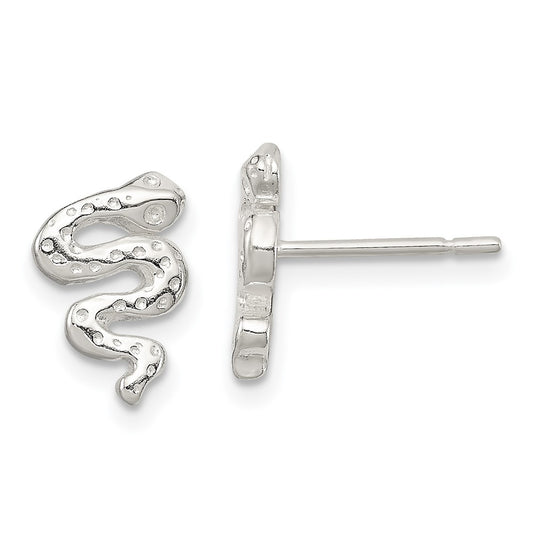 QE11846 Sterling Silver Polished Snake Post Earrings