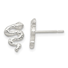 QE11846 Sterling Silver Polished Snake Post Earrings