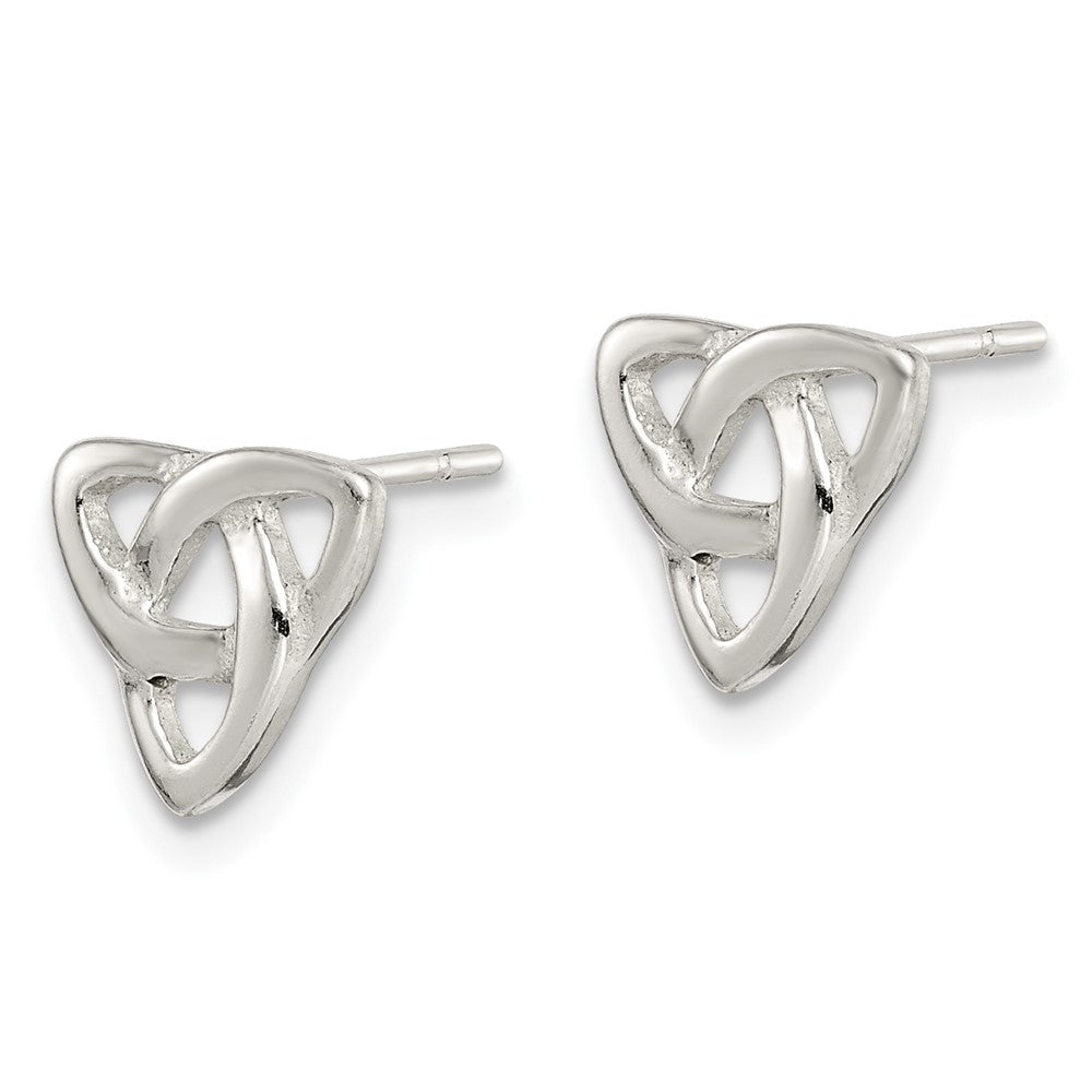 QE11972 Sterling Silver Polished Celtic Knot Post Earrings