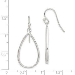QE12083 Sterling Silver Polished Teardrop Dangle Earrings