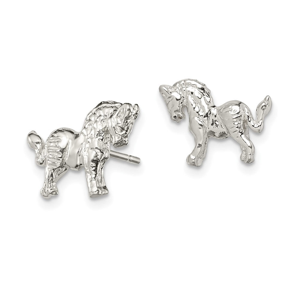 QE124 Sterling Silver Horse Mini Earrings