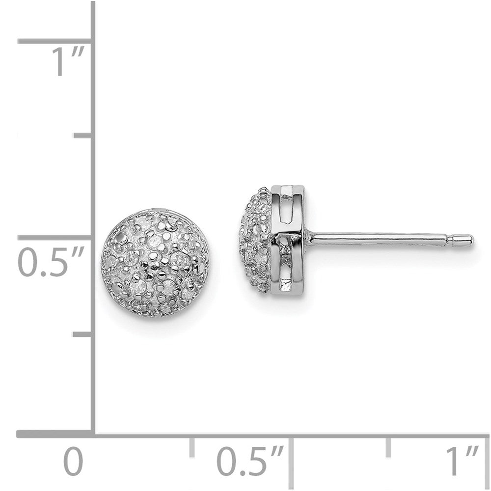 QE12640 Sterling Silver Rhodium Diam. Post Earrings