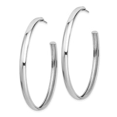 QE13215 Sterling Silver Rhodium-plated Polished 3.8mm Post Hoops