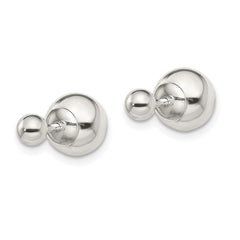 QE13319 Sterling Silver Polished 4mm/8mm Ball Front Back Post Earrings