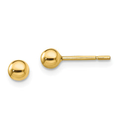 QE13330 Sterling Silver Gold-Tone Polished 4mm Ball Post Earrings