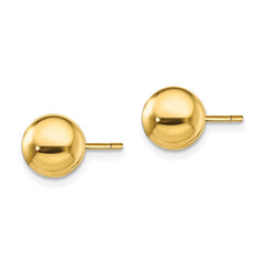 QE13334 Sterling Silver Gold-Tone Polished 8mm Ball Post Earrings