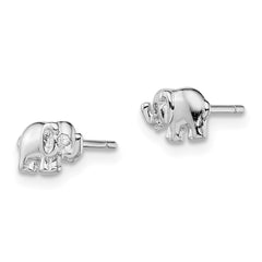 QE13352 Sterling Silver Rhodium-plated CZ Elephant Post Earrings