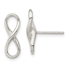 QE13467 Sterling Silver Rhodium-plated Polished Infinity Knot Post Earrings