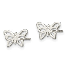 QE13519 Sterling Silver Polished Butterfly Post Earrings