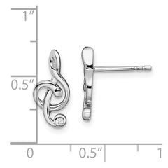 QE13544 Sterling Silver Rhodium-plated CZ Fancy Post Earrings