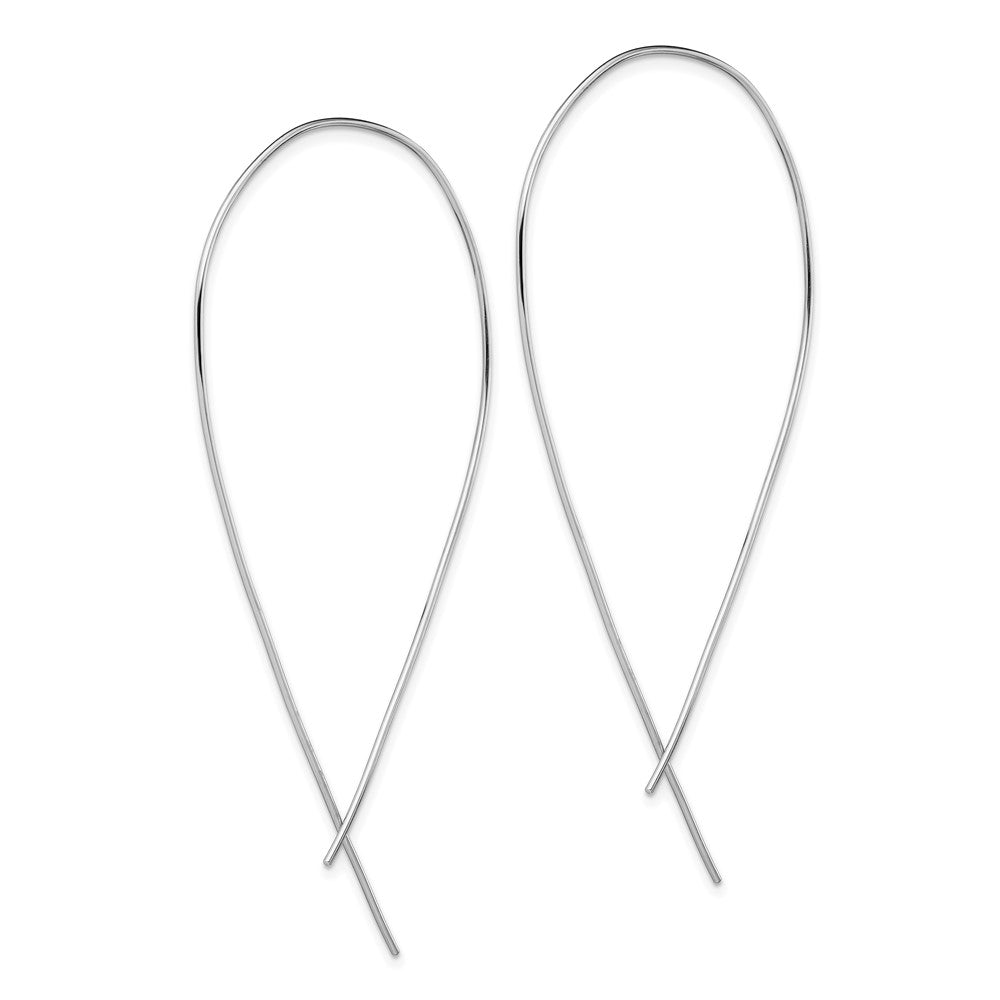 QE13582 Sterling Silver Rhodium-plated Polished Threader Earrings