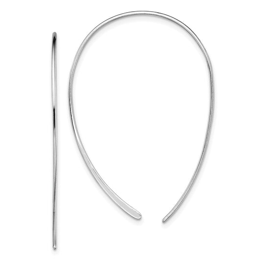 QE13592 Sterling Silver Rhodium-plated Threader Earrings