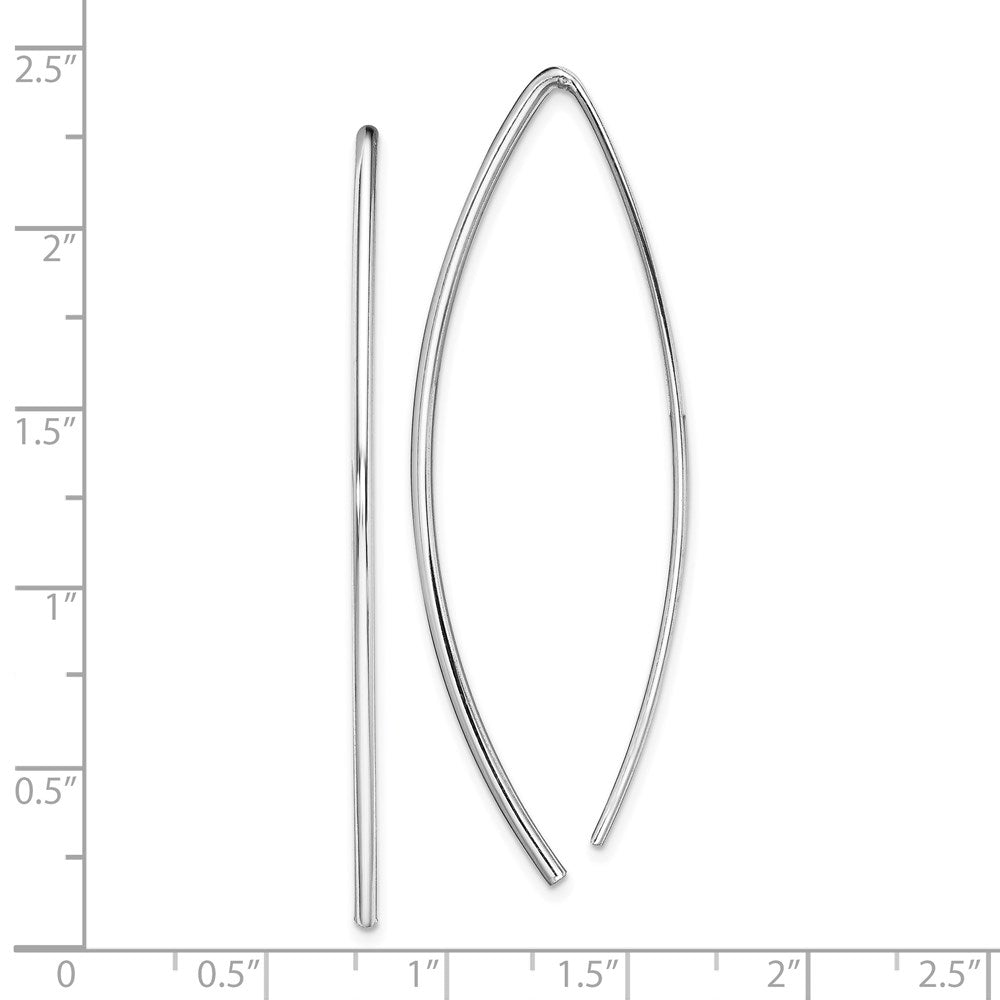 QE13593 Sterling Silver Rhodium-plated Threader Earrings