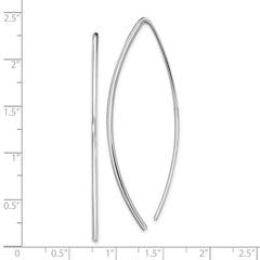 QE13593 Sterling Silver Rhodium-plated Threader Earrings