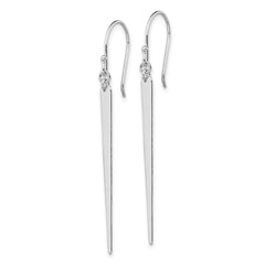 QE13608 Sterling Silver Rhodium-plated Polished Spike Dangle Earrings