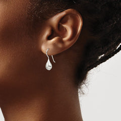 QE13621 Sterling Silver Rhodium-plated Polished Teardrop Earrings