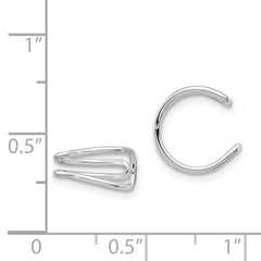 QE13687 Sterling Silver Rhodium-plated Polished Adjustable Pair of Cuff Earrings