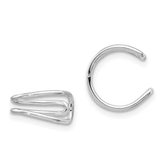QE13687 Sterling Silver Rhodium-plated Polished Adjustable Pair of Cuff Earrings