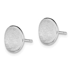QE13949 Sterling Silver Rhodium-plated Scratch Finish Post Earrings