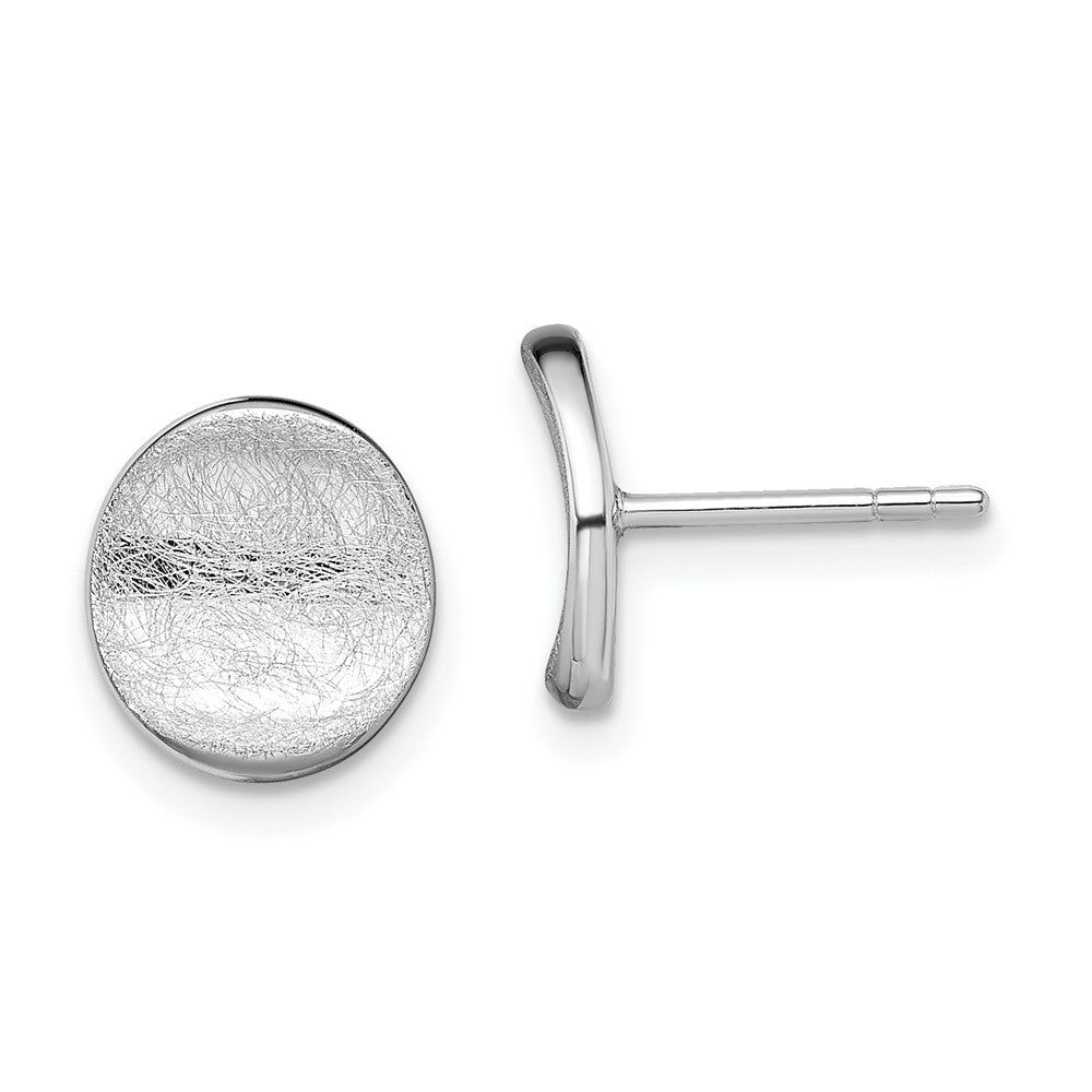 QE13949 Sterling Silver Rhodium-plated Scratch Finish Post Earrings