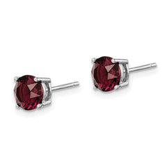 QE14067JAN Sterling Silver Rhod-pltd Burgundy Crystal Birthstone Earrings