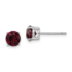 QE14067JAN Sterling Silver Rhod-pltd Burgundy Crystal Birthstone Earrings