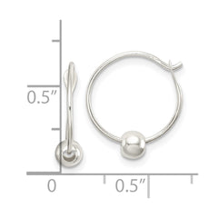 QE14190 Sterling Silver Beaded Endless Hoop Earrings