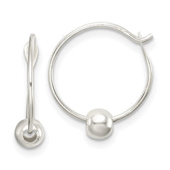 QE14190 Sterling Silver Beaded Endless Hoop Earrings