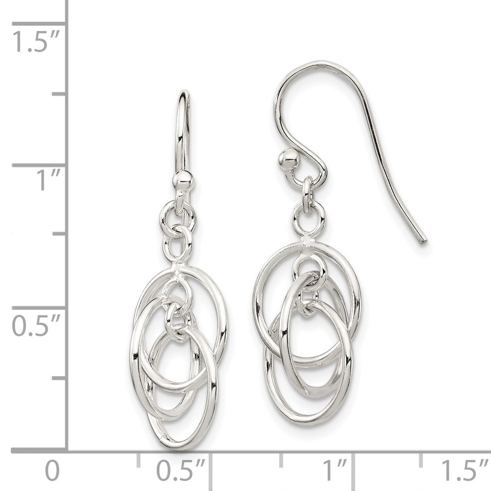 QE14403 Sterling Silver Polished Dangle Earrings