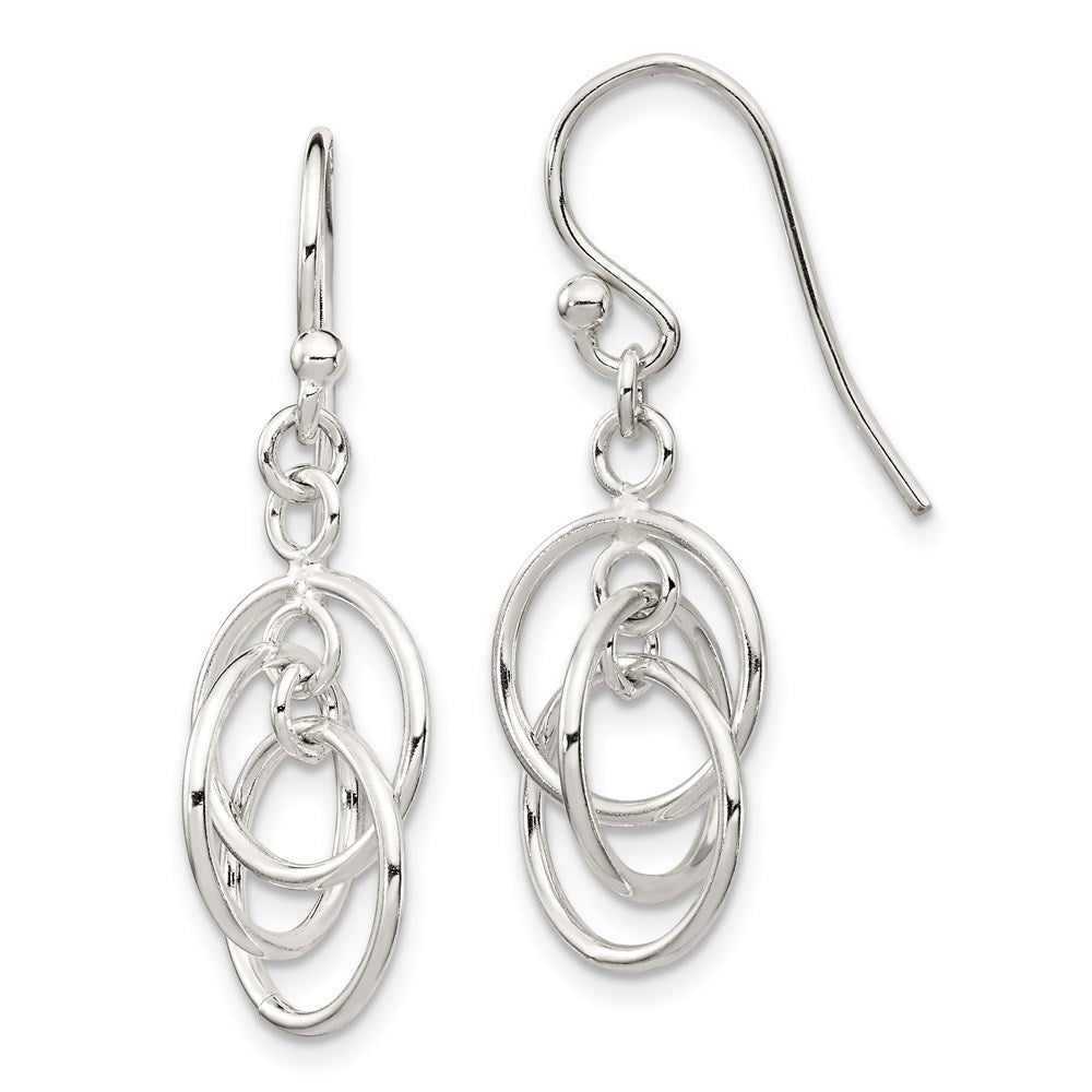 QE14403 Sterling Silver Polished Dangle Earrings