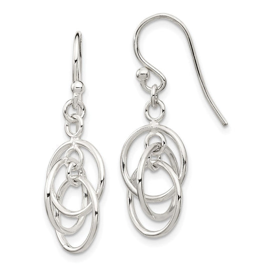 QE14403 Sterling Silver Polished Dangle Earrings