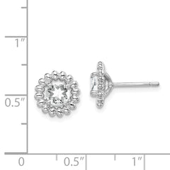 QE14495APR Sterling Silver Rhod-plat White Topaz Earrings