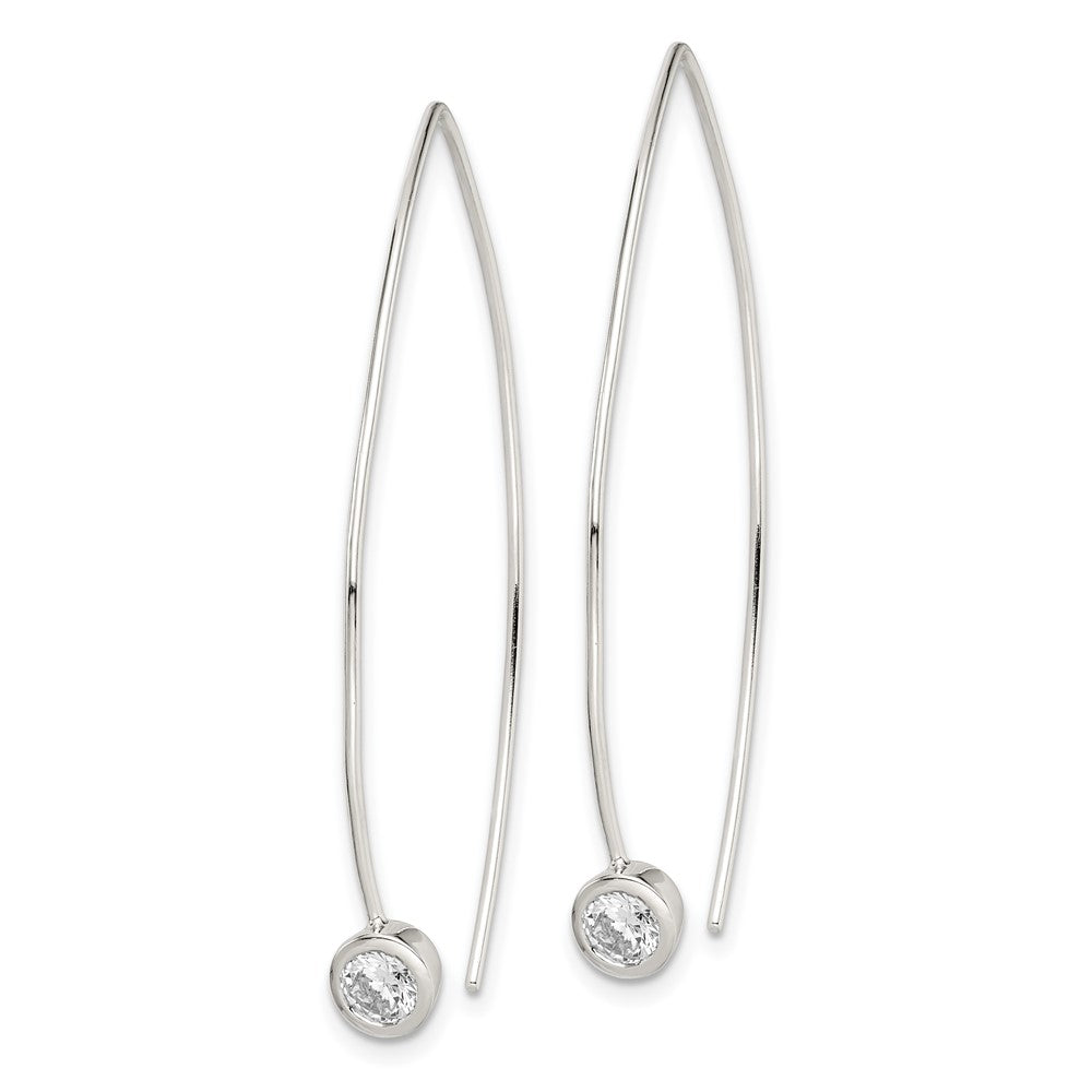 QE14571 Sterling Silver CZ Threader Earrings