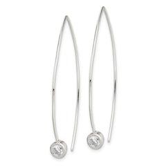 QE14571 Sterling Silver CZ Threader Earrings