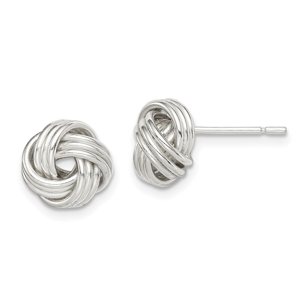QE14619 Sterling Silver Love Knot Post Earrings
