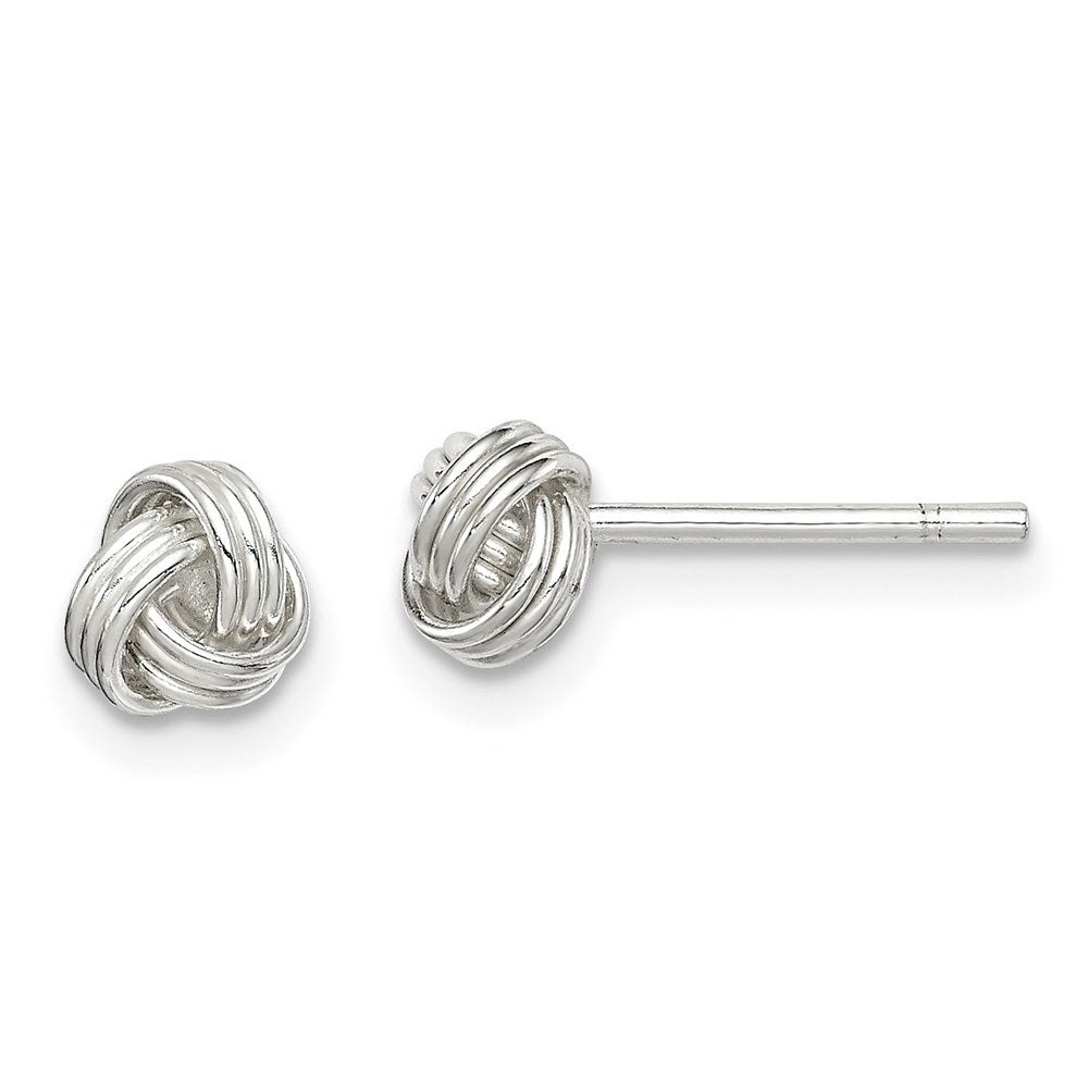 QE14620 Sterling Silver Love Knot Post Earrings