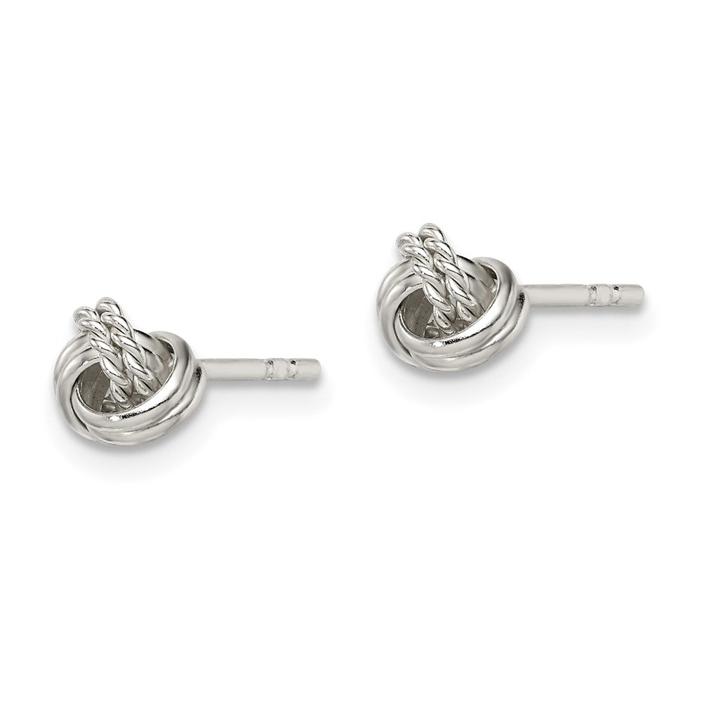 QE14621 Sterling Silver Love Knot Post Earrings