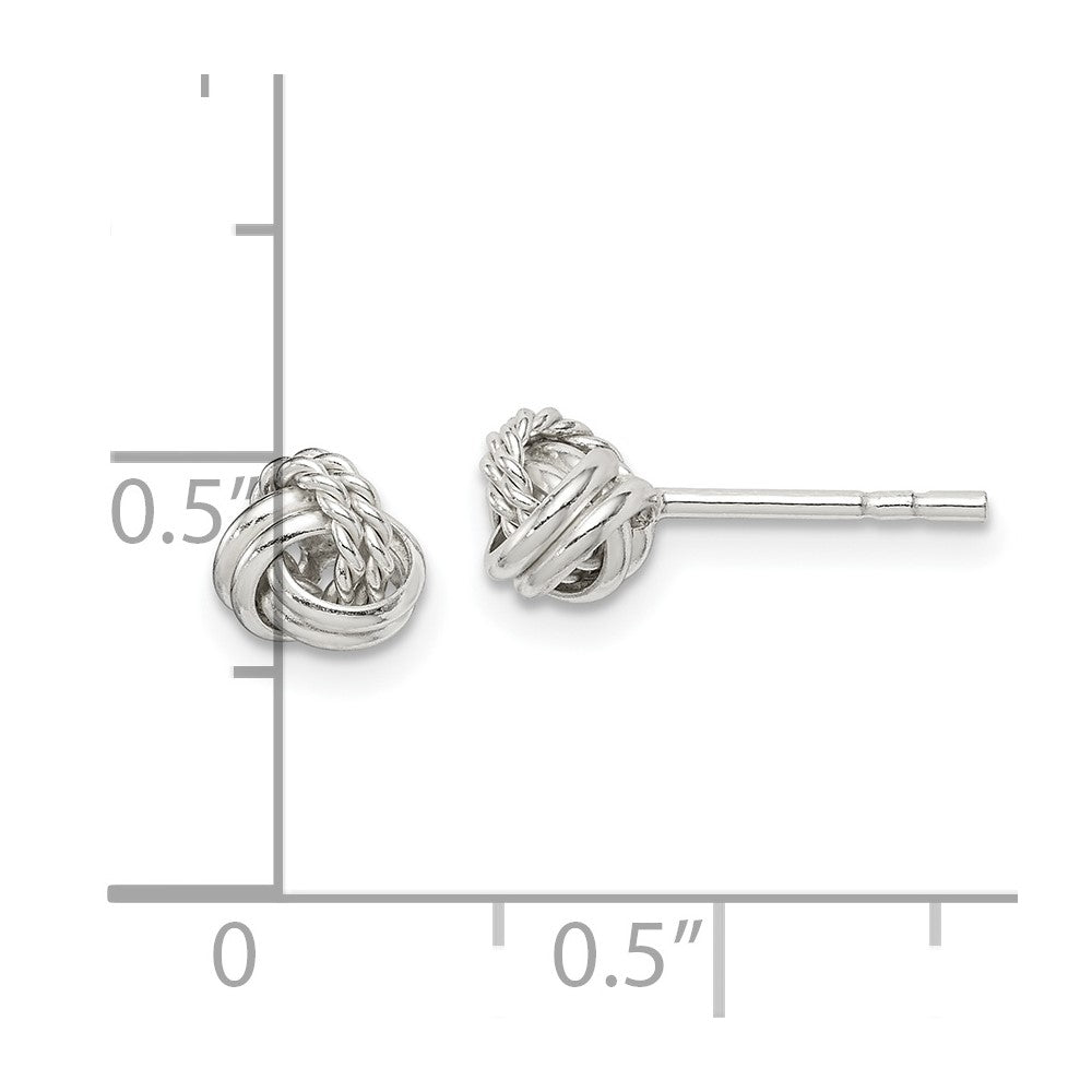 QE14621 Sterling Silver Love Knot Post Earrings