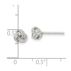 QE14621 Sterling Silver Love Knot Post Earrings