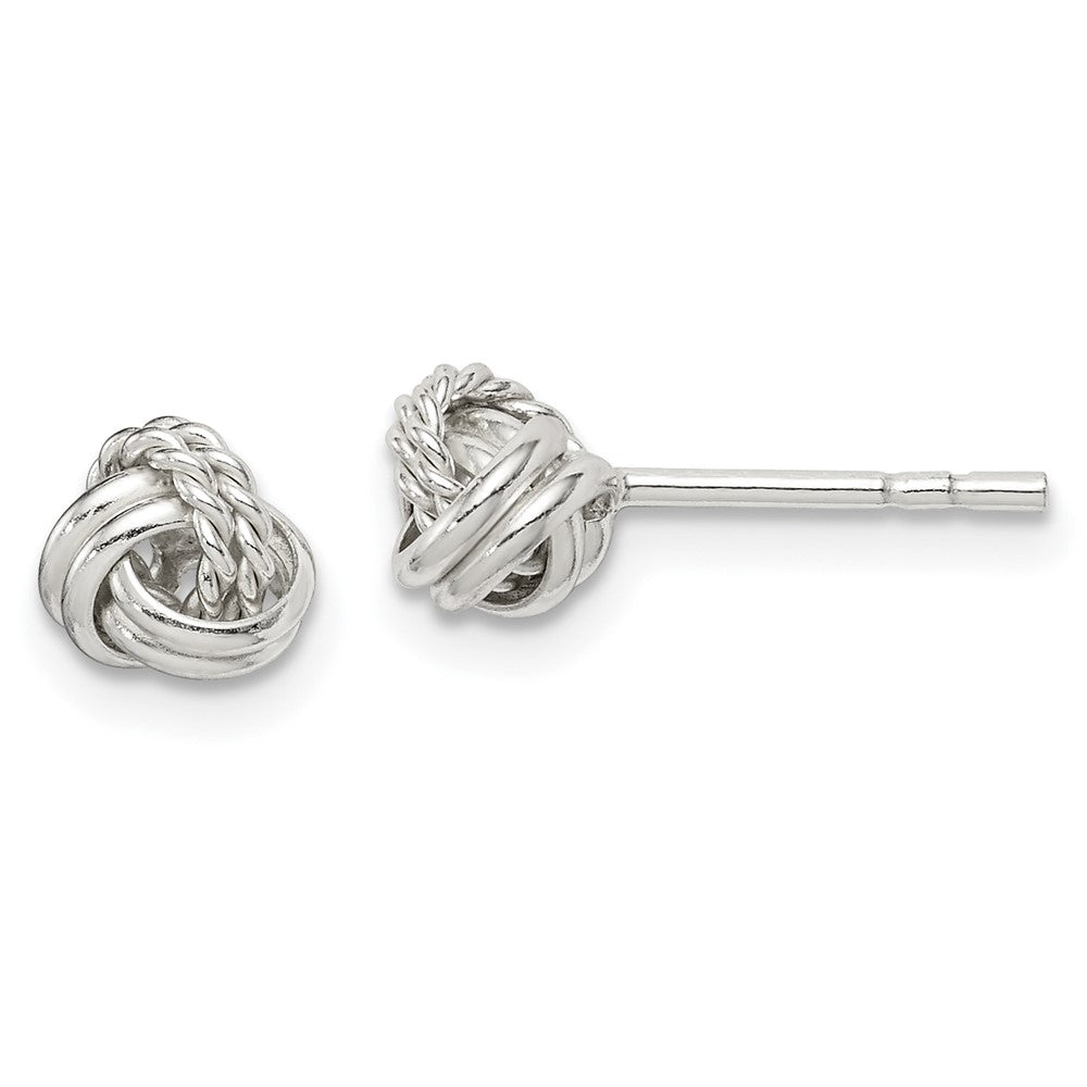 QE14621 Sterling Silver Love Knot Post Earrings