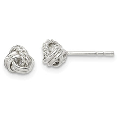 QE14621 Sterling Silver Love Knot Post Earrings