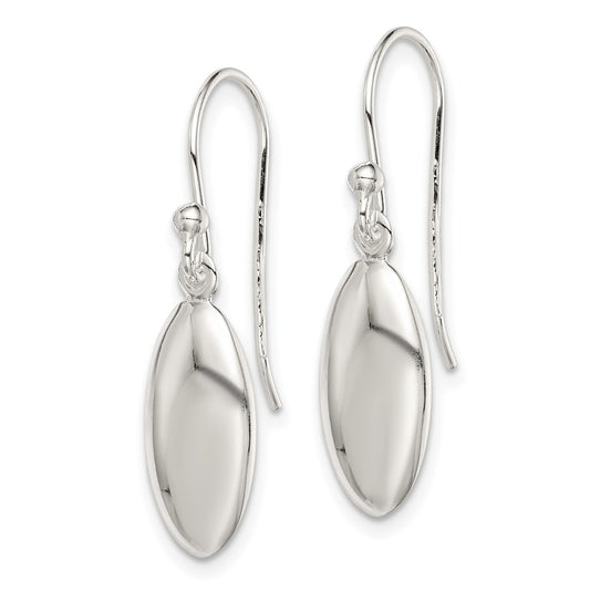 QE14640 Sterling Silver Oval Bead Dangle Earrings