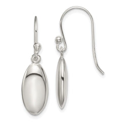 QE14640 Sterling Silver Oval Bead Dangle Earrings
