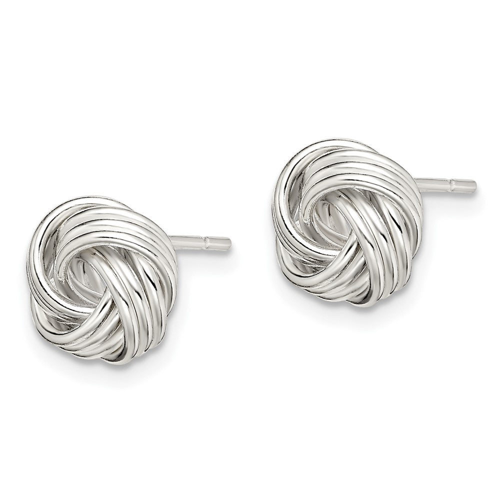 QE14671 Sterling Silver Polished Love Knot Earrings